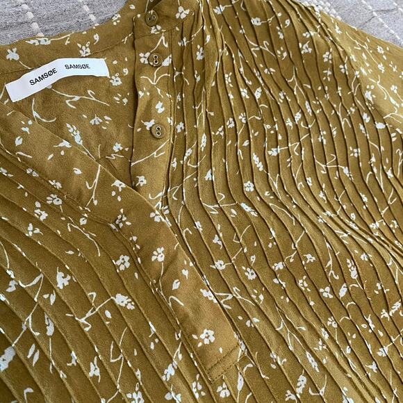 Samsoe Samsoe Pleated Elm Midi Sheer Dress Women’s Size Large Minimalist Flowy - Picture 5 of 10